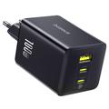 Baseus EnerFill FE11 100W 3-Port Schnellladegerät - EU Stecker - Schwarz