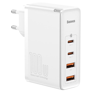 Baseus GaN2 Pro 2xUSB & 2xUSB-C Schnell Ladegerät - 100W - Weiß