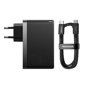 Baseus GaN5 Pro 140W Wandladegerät mit USB-C-Ladekabel - 2xUSB-C, USB-A