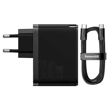 Baseus GaN5 Pro Schnellladegerät und Ladekabel - 100W, EU-Stecker