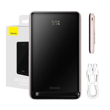 Baseus Magnetic Wireless Power Bank 10000mAh - USB-C 20W, MagSafe-kompatibel - Pink