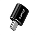 Baseus Mini CATOTG-01 USB-A / USB-C OTG Adapter - Schwarz