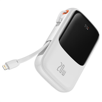 Baseus Qpow Pro Powerbank mit Lightning Kabel - Weiß