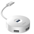Baseus Round Box 4-Port USB 3.0-Hub mit MicroUSB-Netzteil - Weiß