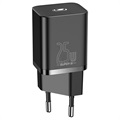 Baseus Super Si Schnellladegerät und USB-C/USB-C Kabel - 25W - Schwarz