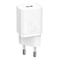 Baseus Super Si Schnell Ladegerät mit USB-C / Lightning Kabel - 20W - Weiß