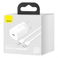 Baseus Super Si Schnell Ladegerät mit USB-C / Lightning Kabel - 20W - Weiß