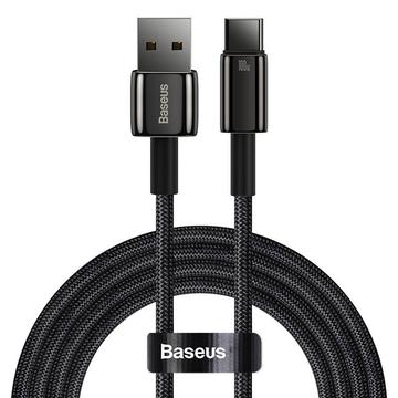 Baseus Tungsten Gold USB-A / USB-C Kabel - 1m, 100W - Schwarz