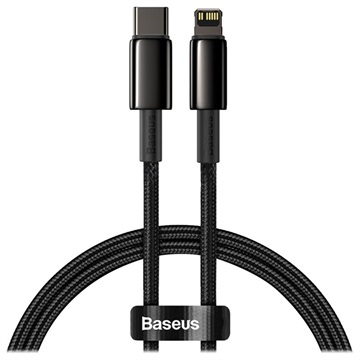 Baseus Tungsten Gold USB-C / Lightning Kabel 20W - 2m - Schwarz