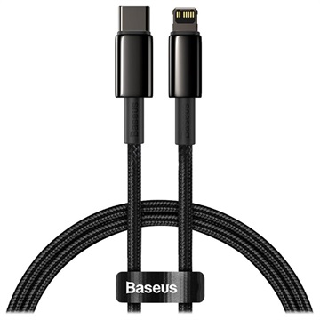 Baseus Tungsten Gold USB-C / Lightning Kabel 20W - 1m - Schwarz