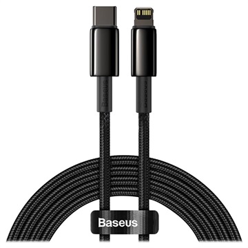 Baseus Tungsten Gold USB-C / Lightning Kabel 20W - 2m - Schwarz