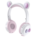 Bear Ear Bluetooth Kopfhörer BK7 mit LED - Weiß