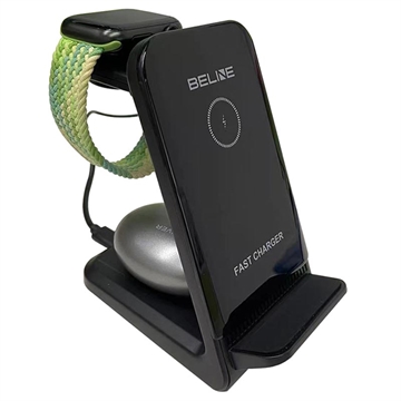 Beline HY08 3-in-1 Drahtlose Dockingstation - 15W - Schwarz