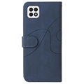 Bi-Color Series Samsung Galaxy A22 5G, Galaxy F42 5G Wallet Hülle - Blau