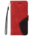 Bi-Color Series Samsung Galaxy A22 5G, Galaxy F42 5G Wallet Hülle - Rot