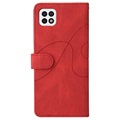 Bi-Color Series Samsung Galaxy A22 5G, Galaxy F42 5G Wallet Hülle - Rot