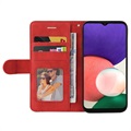 Bi-Color Series Samsung Galaxy A22 5G, Galaxy F42 5G Wallet Hülle - Rot