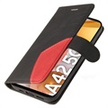 Bi-Color Series Samsung Galaxy A42 5G Schutzhülle mit Geldbörse - Schwarz