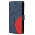 Bi-Color Series Samsung Galaxy A42 5G Schutzhülle mit Geldbörse - Blau