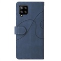 Bi-Color Series Samsung Galaxy A42 5G Schutzhülle mit Geldbörse - Blau