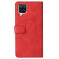 Bi-Color Series Samsung Galaxy A12 Wallet Hülle - Rot