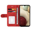 Bi-Color Series Samsung Galaxy A12 Wallet Hülle - Rot