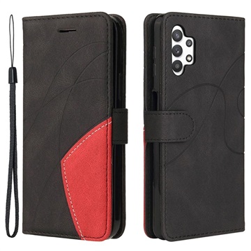 Bi-Color Series Samsung Galaxy A32 5G/M32 5G Wallet Hülle - Schwarz