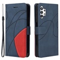 Bi-Color Series Samsung Galaxy A32 5G/M32 5G Wallet Hülle - Blau