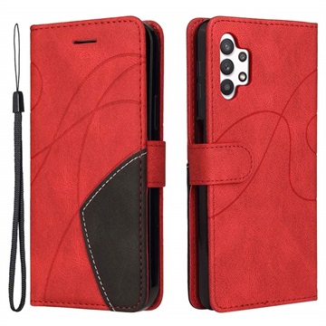 Bi-Color Series Samsung Galaxy A32 5G/M32 5G Wallet Hülle - Rot