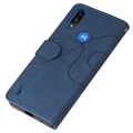 Bi-Color Series Motorola Moto E7 Power Wallet Hülle - Blau