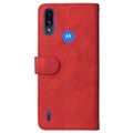 Bi-Color Series Motorola Moto E7 Power Wallet Hülle - Rot