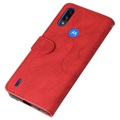 Bi-Color Series Motorola Moto E7 Power Wallet Hülle - Rot
