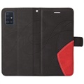 Bi-Color Series Samsung Galaxy A51 Wallet Hülle - Schwarz