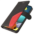 Bi-Color Series Samsung Galaxy A51 Wallet Hülle - Schwarz