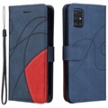 Bi-Color Series Samsung Galaxy A51 Wallet Hülle - Blau