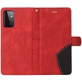 Bi-Color Series Samsung Galaxy A72 5G Schutzhülle mit Geldbörse - Rot