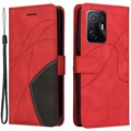 Bi-Color Series Xiaomi 11T/11T Pro Wallet Hülle - Rot