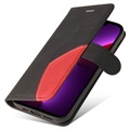 Bi-Color Serie iPhone 14 Pro Schutzhülle mit Geldbörse - Schwarz