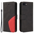 Bi-Color Series iPhone 7/8/SE (2020)/SE (2022) Wallet Hülle - Schwarz