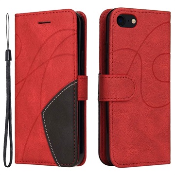 Bi-Color Series iPhone 7/8/SE (2020)/SE (2022) Wallet Hülle - Rot