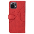 Bi-Color Series Xiaomi Mi 11 Lite 5G Wallet Hülle - Rot