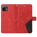 Bi-Color Series Xiaomi Mi 11 Lite 5G Wallet Hülle - Rot