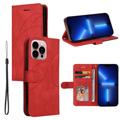 Bi-Color Serie iPhone 14 Pro Max Schutzhülle mit Geldbörse - Rot
