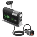 Bluetooth FM Transmitter / Kfz-Ladegerät BC73 - Silber / Schwarz