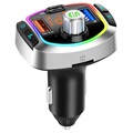 Bluetooth FM-Transmitter & KFZ-Ladegerät mit LED-Licht BC63 - Schwarz