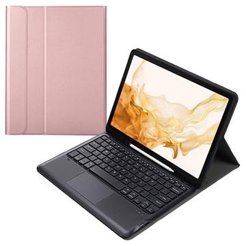 Samsung Galaxy Tab S8+ Hülle mit Bluetooth Tastatur - Roségold