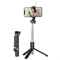 Bluetooth Selfie Stick & Tripod Ständer mit Licht KH1S - Schwarz