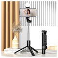 Bluetooth Selfie Stick & Tripod Ständer mit Licht KH1S - Schwarz