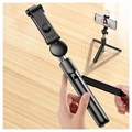 Bluetooth Selfie Stick & Tripod Ständer mit Licht KH1S - Schwarz