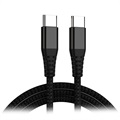 Geflochtenes Power Delivery USB Typ-C GaN Ladekabel - 1m, 65W - Schwarz